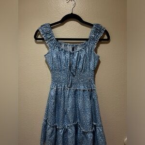 Floral blue & white girly dress